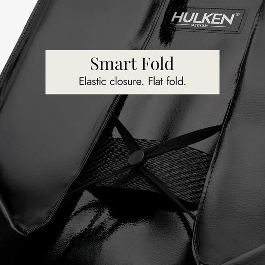 HULKEN - Medium Black, Reusable Grocery Bag On Wheels, Holds 66 lb