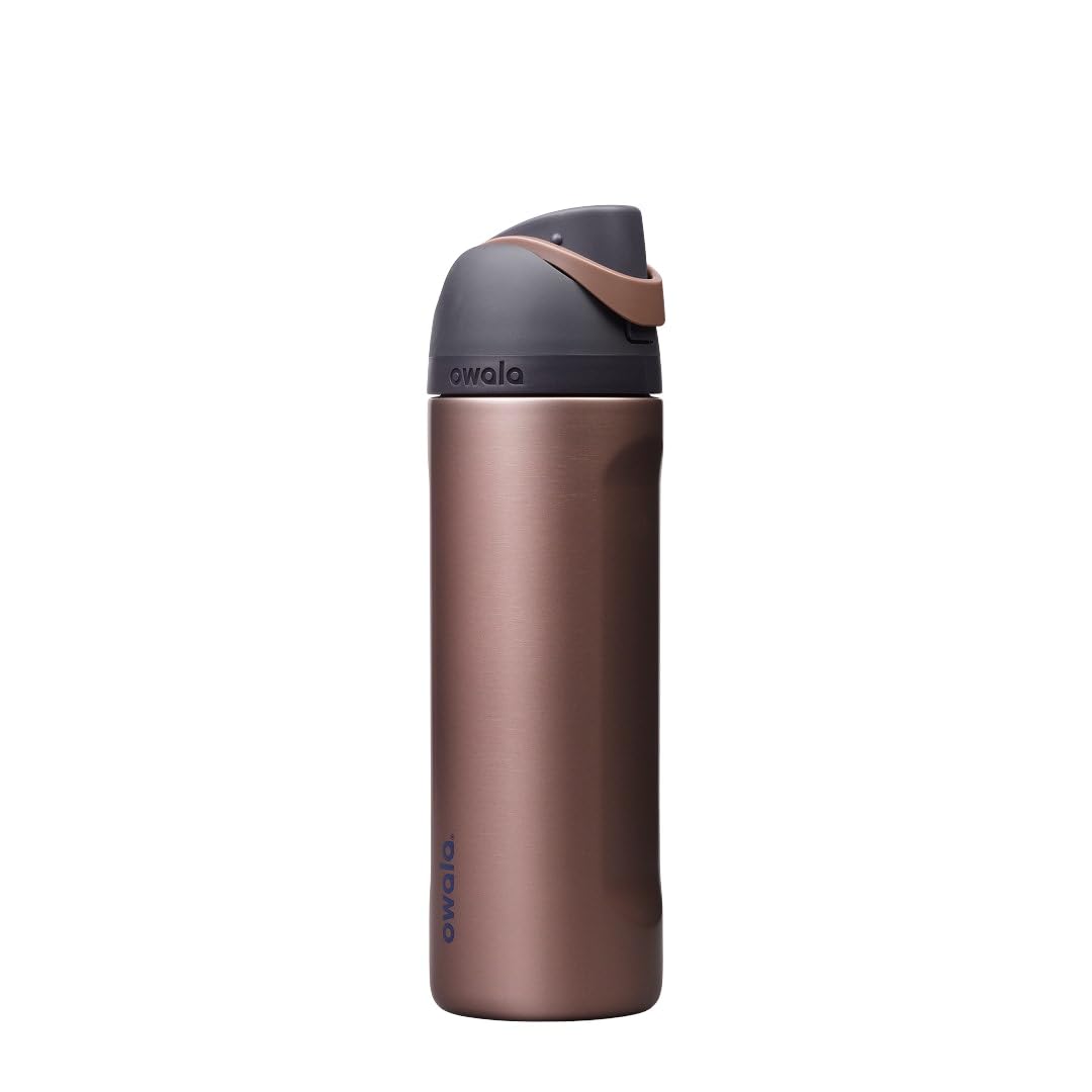 Owala SmoothSip Slider Insulated Stainless Steel Coffee Tumbler, Reusable Iced Coffee Cup, Hot Coffee Travel Mug, BPA Free 12 oz, Campfire Nights