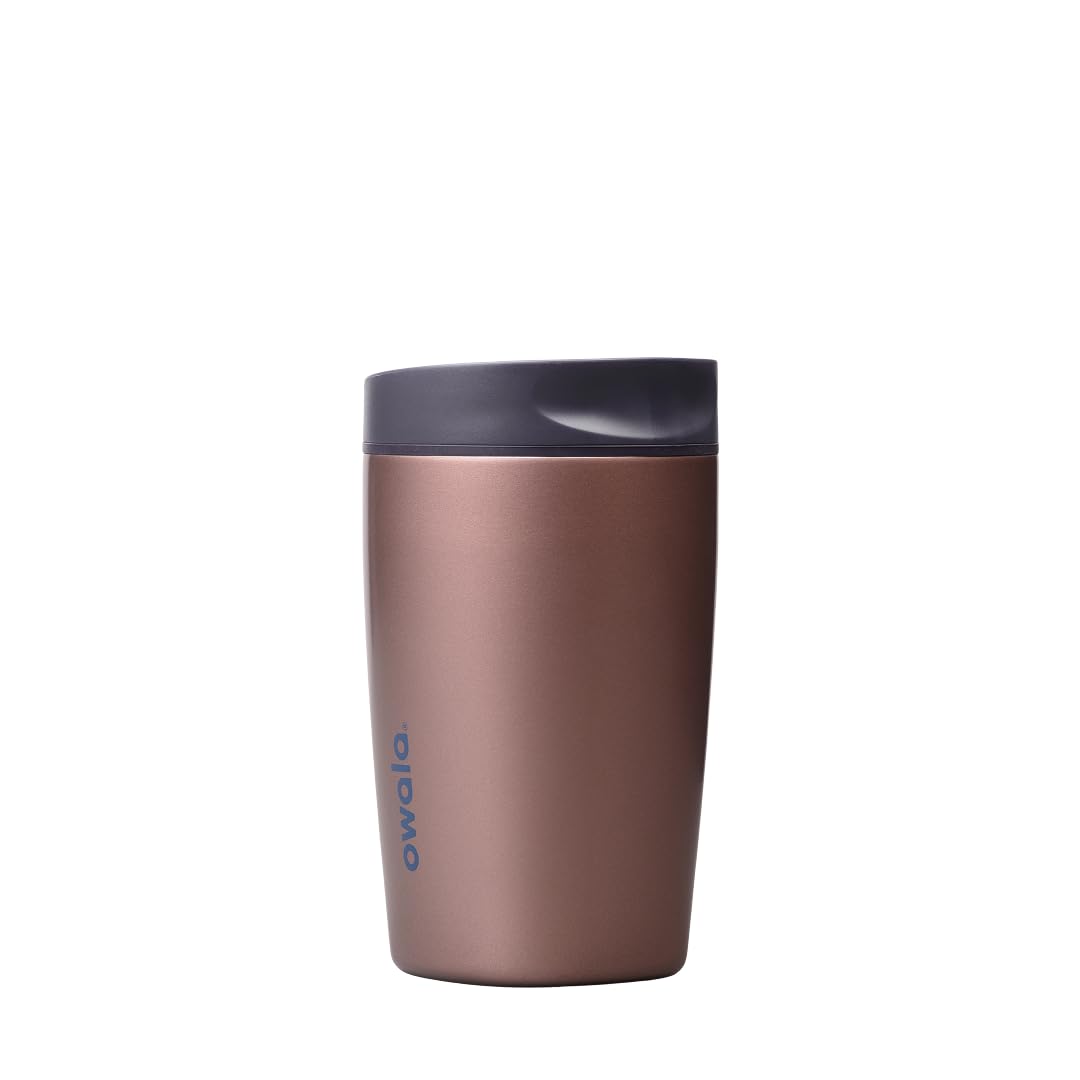 Owala SmoothSip Slider Insulated Stainless Steel Coffee Tumbler, Reusable Iced Coffee Cup, Hot Coffee Travel Mug, BPA Free 12 oz, Campfire Nights