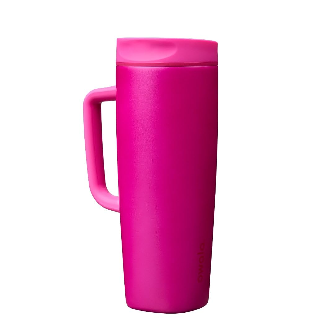 Owala SmoothSip Slider Insulated Stainless Steel Coffee Tumbler, Reusable Iced Coffee Cup, Hot Coffee Travel Mug, BPA Free 12 oz, Campfire Nights