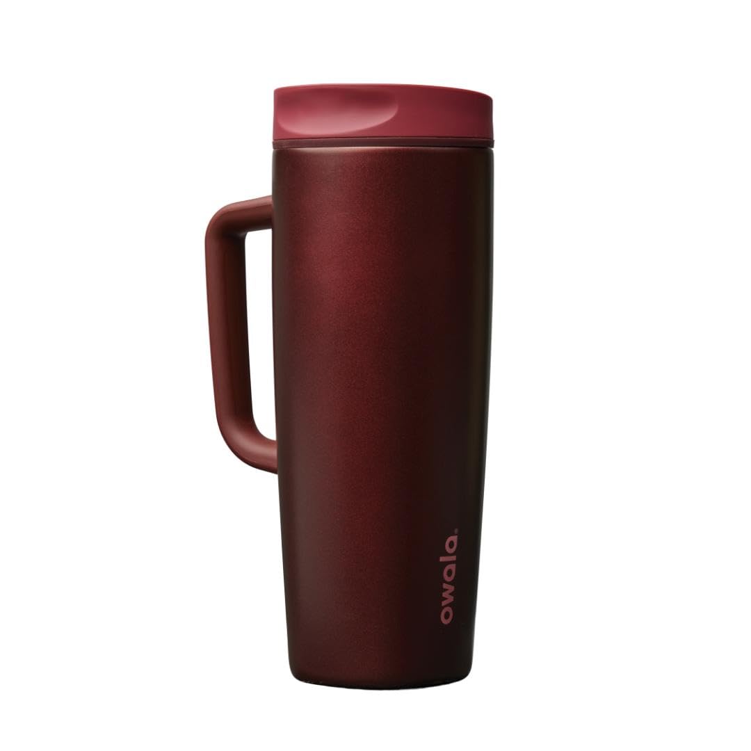 Owala SmoothSip Slider Insulated Stainless Steel Coffee Tumbler, Reusable Iced Coffee Cup, Hot Coffee Travel Mug, BPA Free 12 oz, Campfire Nights