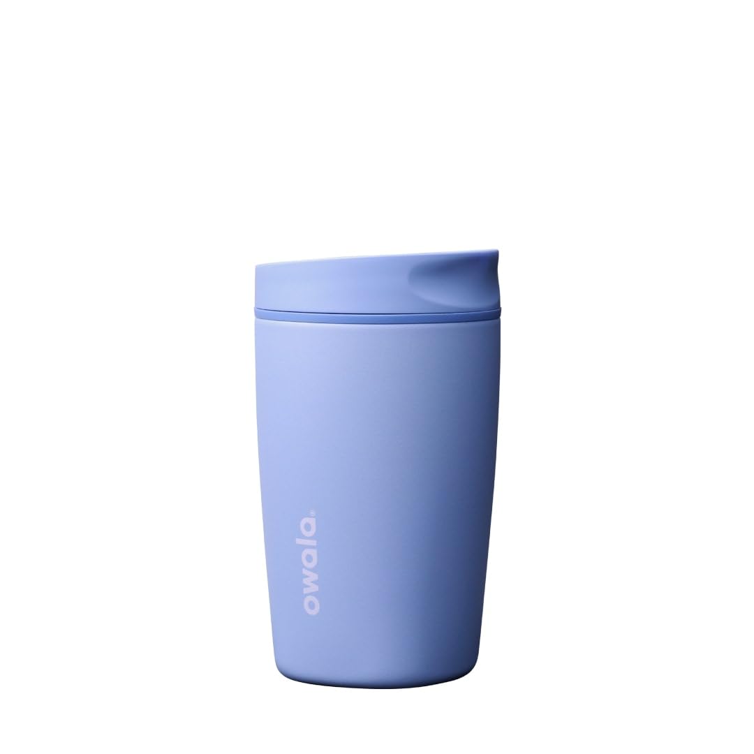 Owala SmoothSip Slider Insulated Stainless Steel Coffee Tumbler, Reusable Iced Coffee Cup, Hot Coffee Travel Mug, BPA Free 12 oz, Campfire Nights