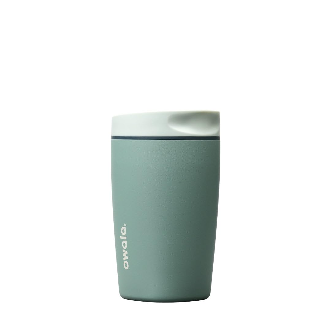 Owala SmoothSip Slider Insulated Stainless Steel Coffee Tumbler, Reusable Iced Coffee Cup, Hot Coffee Travel Mug, BPA Free 12 oz, Campfire Nights