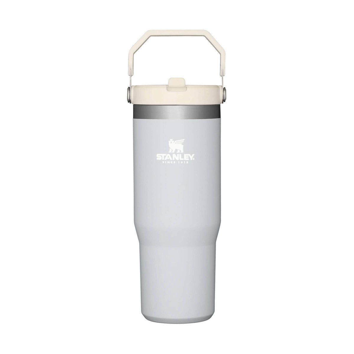STANLEY IceFlow Flip Straw Tumbler with Handle 30 oz | Twist On Lid and Flip Up Straw | Leak Resistant Water Bottle | Insulated Stainless Steel |BPA-Free | Cream