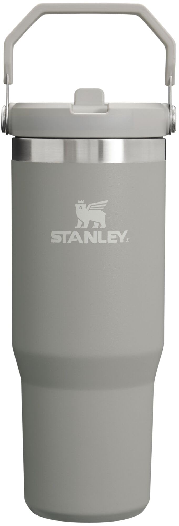 STANLEY IceFlow Flip Straw Tumbler with Handle 30 oz | Twist On Lid and Flip Up Straw | Leak Resistant Water Bottle | Insulated Stainless Steel |BPA-Free | Cream