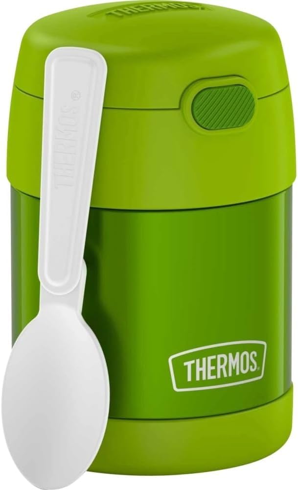 THERMOS FUNTAINER Insulated Food Jar, 10 Ounce, Kid Friendly Food Jar with Foldable Spoon, Rainbow Cloud