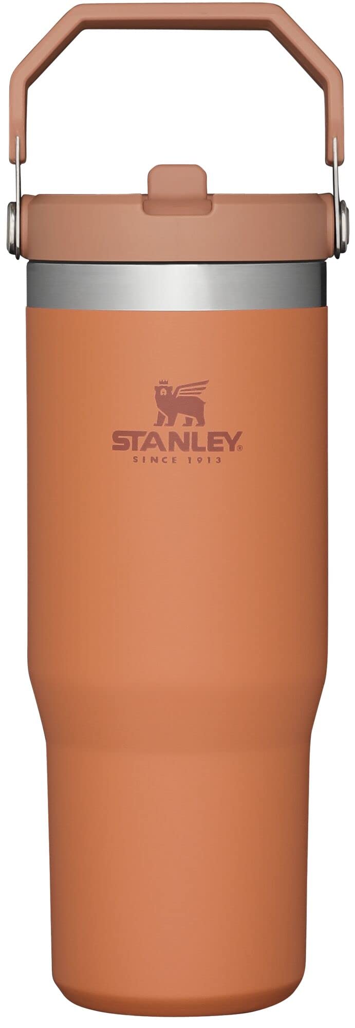 STANLEY IceFlow Flip Straw Tumbler with Handle 30 oz | Twist On Lid and Flip Up Straw | Leak Resistant Water Bottle | Insulated Stainless Steel |BPA-Free | Cream
