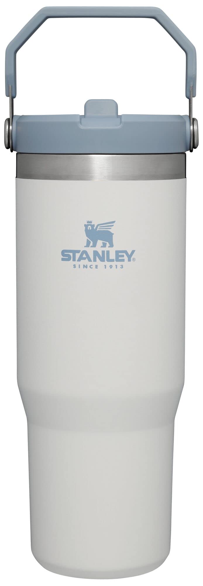 STANLEY IceFlow Flip Straw Tumbler with Handle 30 oz | Twist On Lid and Flip Up Straw | Leak Resistant Water Bottle | Insulated Stainless Steel |BPA-Free | Cream