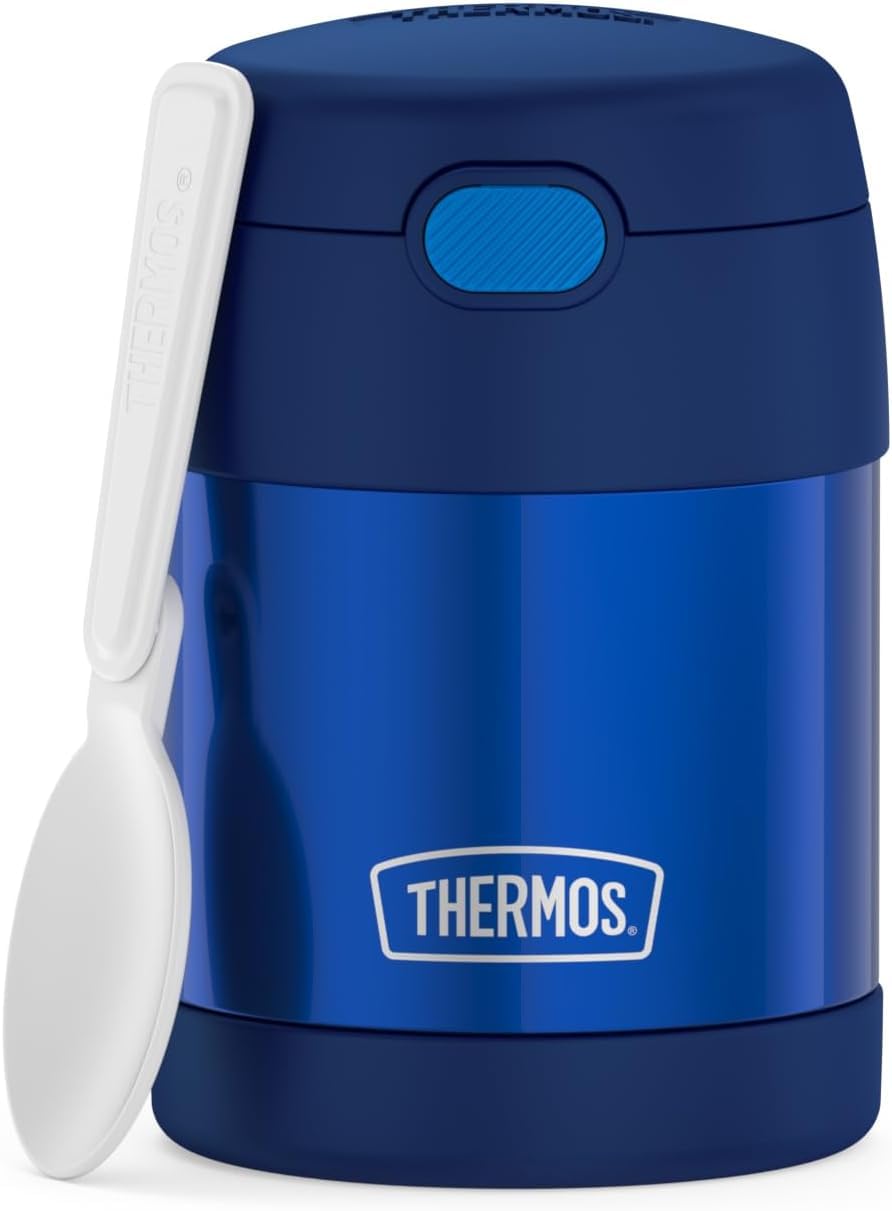THERMOS FUNTAINER Insulated Food Jar, 10 Ounce, Kid Friendly Food Jar with Foldable Spoon, Rainbow Cloud