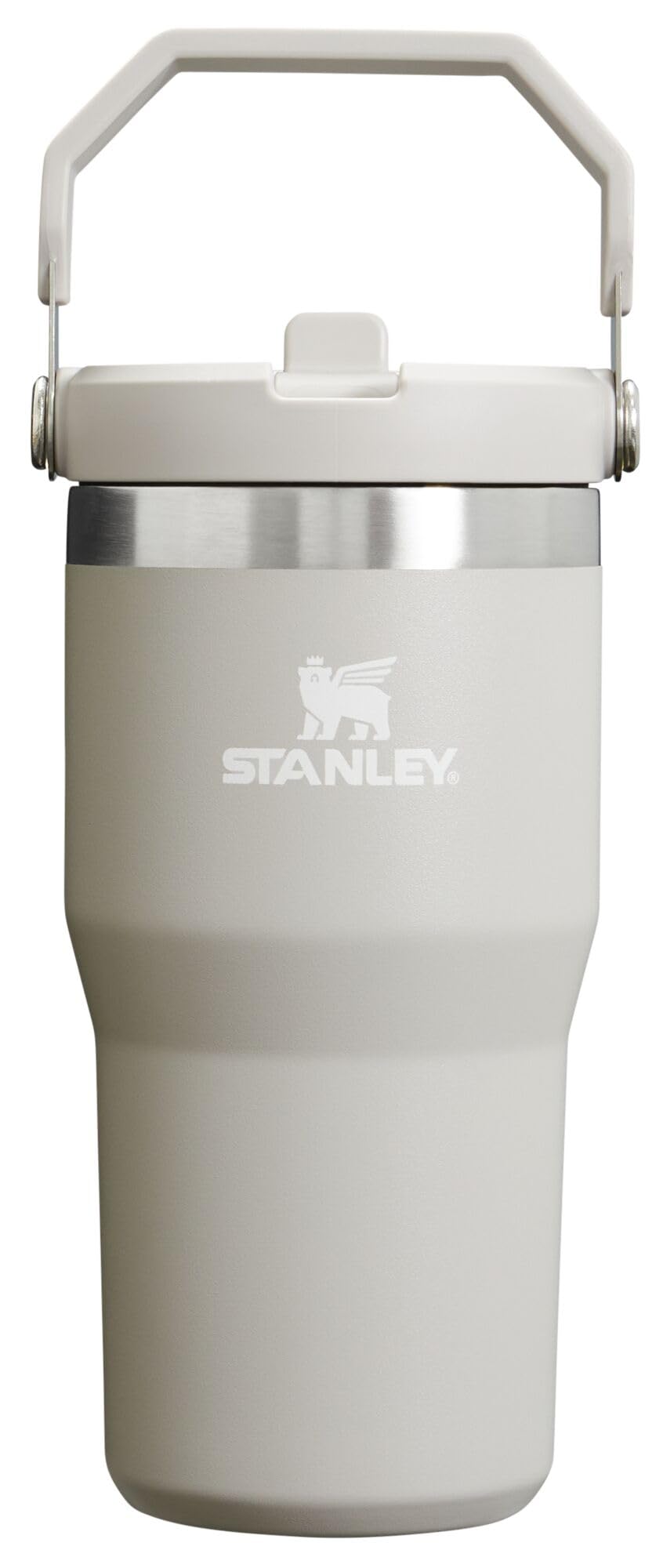STANLEY IceFlow Flip Straw Tumbler with Handle 30 oz | Twist On Lid and Flip Up Straw | Leak Resistant Water Bottle | Insulated Stainless Steel |BPA-Free | Cream