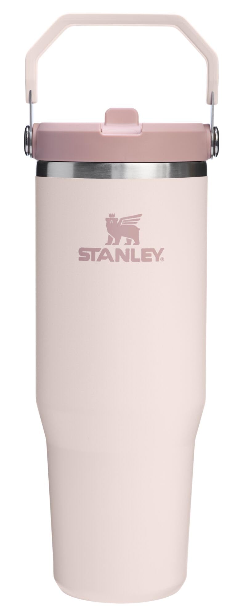 STANLEY IceFlow Flip Straw Tumbler with Handle 30 oz | Twist On Lid and Flip Up Straw | Leak Resistant Water Bottle | Insulated Stainless Steel |BPA-Free | Cream