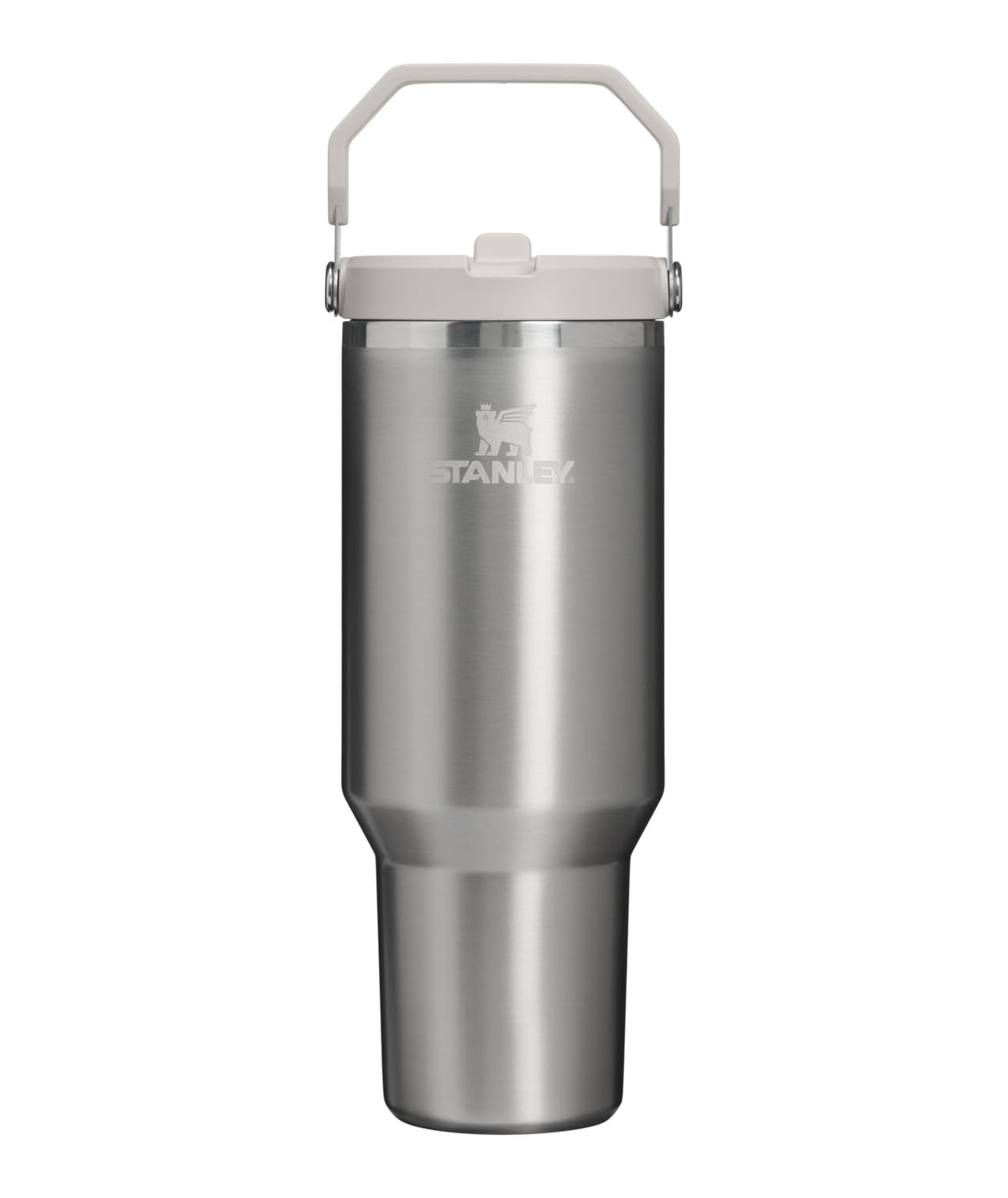 STANLEY IceFlow Flip Straw Tumbler with Handle 30 oz | Twist On Lid and Flip Up Straw | Leak Resistant Water Bottle | Insulated Stainless Steel |BPA-Free | Cream