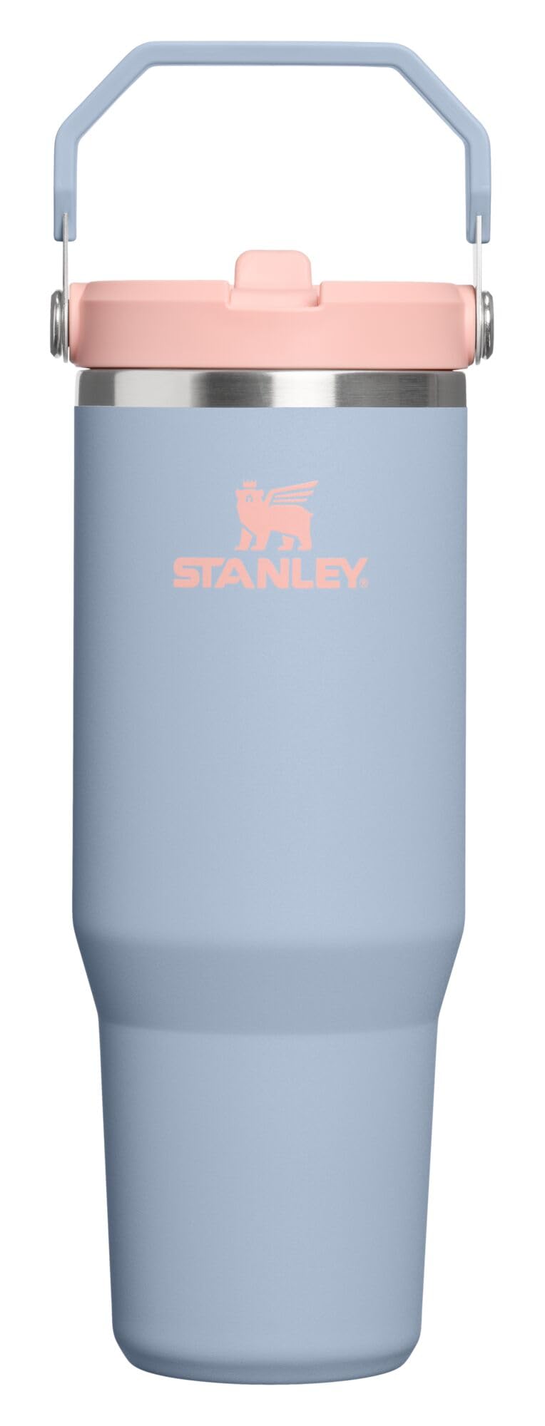 STANLEY IceFlow Flip Straw Tumbler with Handle 30 oz | Twist On Lid and Flip Up Straw | Leak Resistant Water Bottle | Insulated Stainless Steel |BPA-Free | Cream