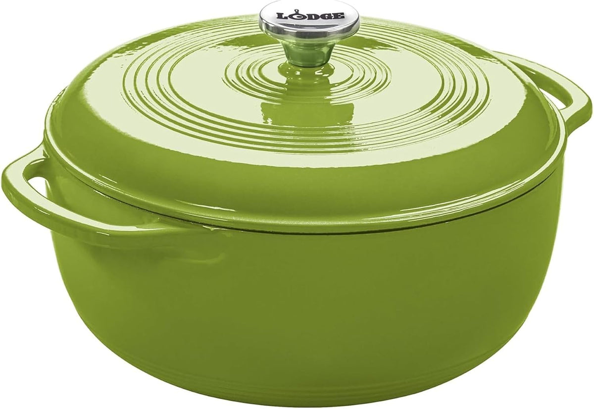 Lodge Essential Enamel Cast Iron Dutch Oven, 6 Quart, Avocado