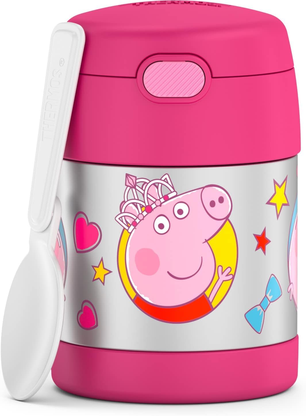 THERMOS FUNTAINER Insulated Food Jar, 10 Ounce, Kid Friendly Food Jar with Foldable Spoon, Rainbow Cloud
