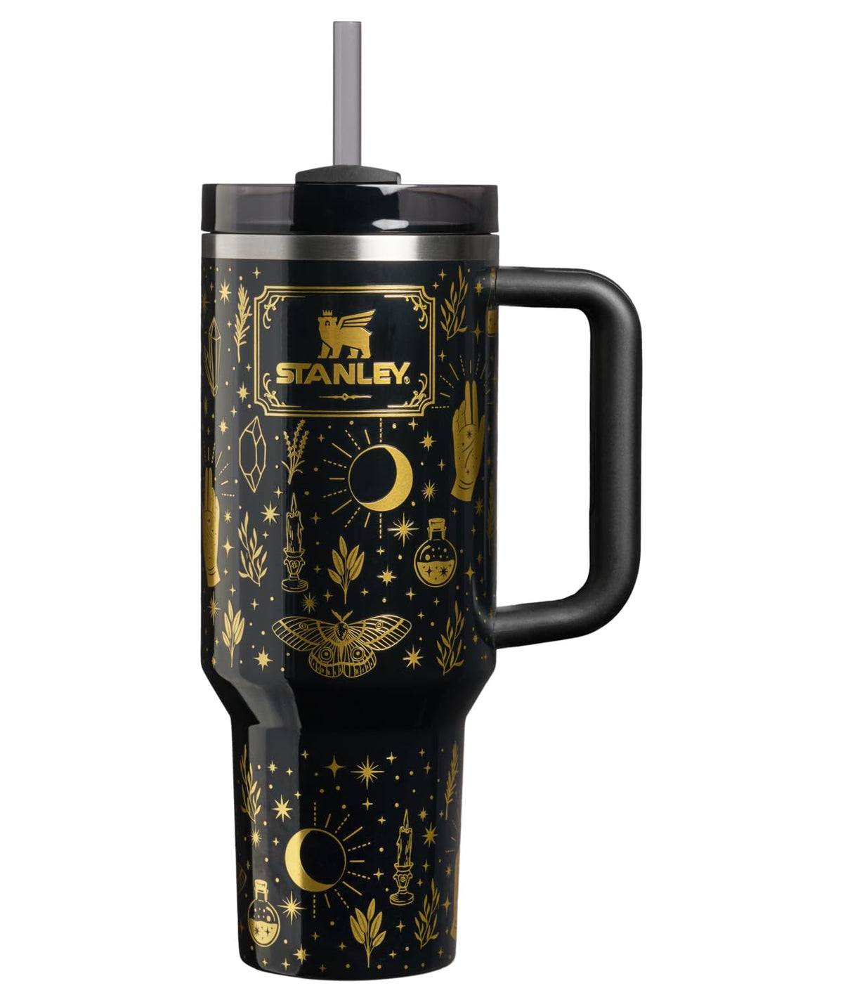 Stanley Quencher H2.O FlowState™ Tumbler 40 oz Black Gloss Deco