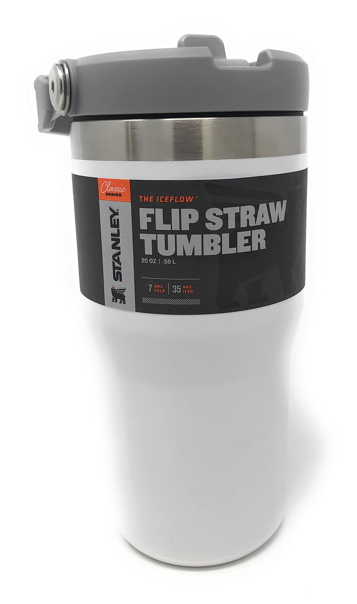 STANLEY IceFlow Flip Straw Tumbler with Handle 30 oz | Twist On Lid and Flip Up Straw | Leak Resistant Water Bottle | Insulated Stainless Steel |BPA-Free | Cream