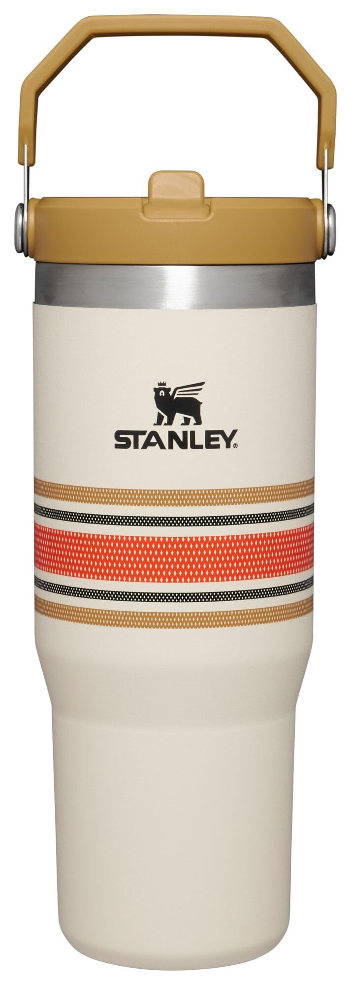 STANLEY IceFlow Flip Straw Tumbler with Handle 30 oz | Twist On Lid and Flip Up Straw | Leak Resistant Water Bottle | Insulated Stainless Steel |BPA-Free | Cream