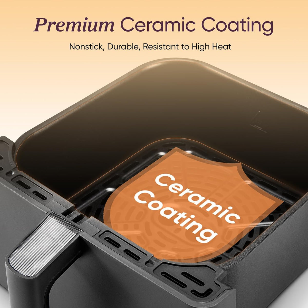 Cosori Smart Air Fryer 6.8 Qt, Dual Heating Elements, Ceramic Coating, Gray