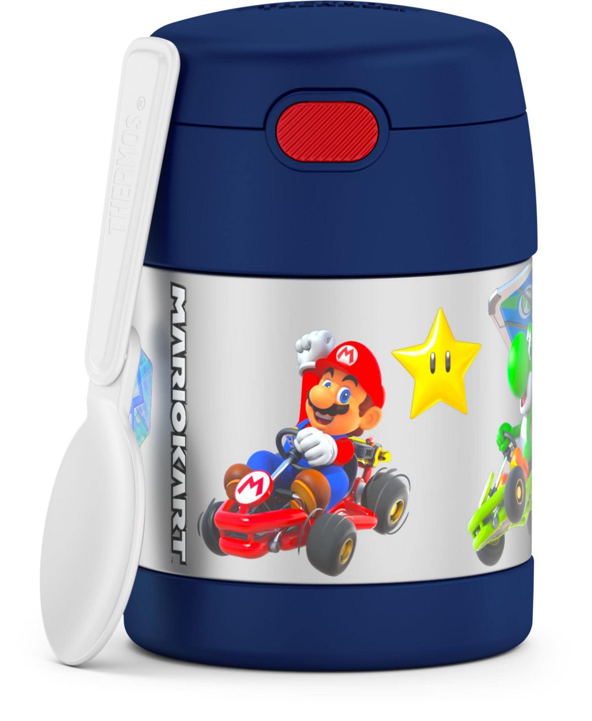 THERMOS FUNTAINER Insulated Food Jar, 10 Ounce, Kid Friendly Food Jar with Foldable Spoon, Rainbow Cloud