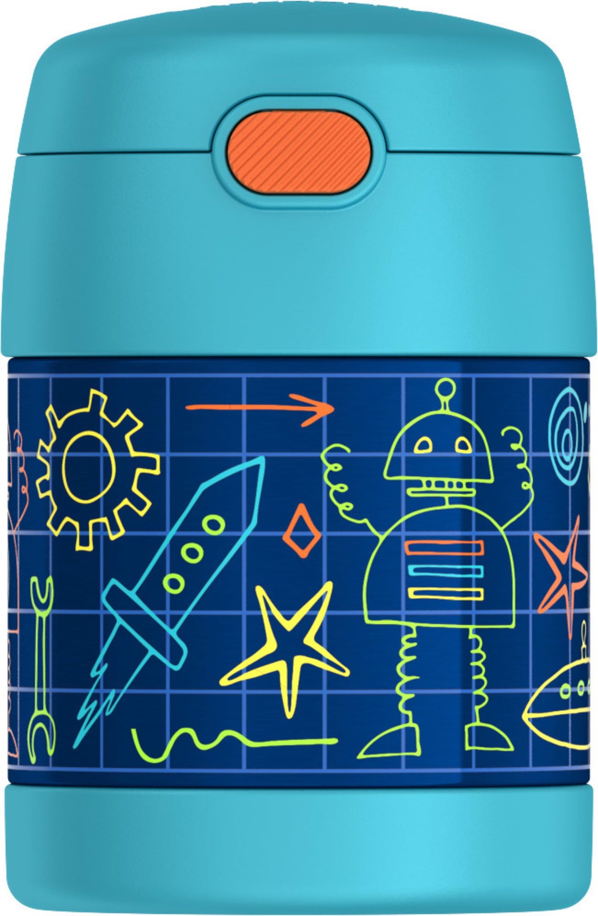 THERMOS FUNTAINER Insulated Food Jar, 10 Ounce, Kid Friendly Food Jar with Foldable Spoon, Rainbow Cloud