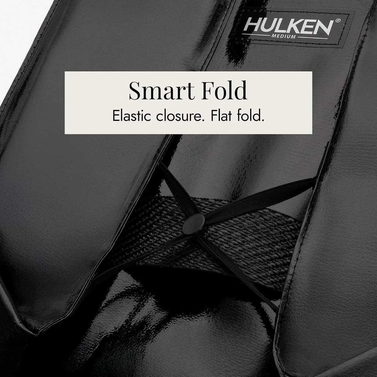 HULKEN - Medium Black, Reusable Grocery Bag On Wheels, Holds 66 lb